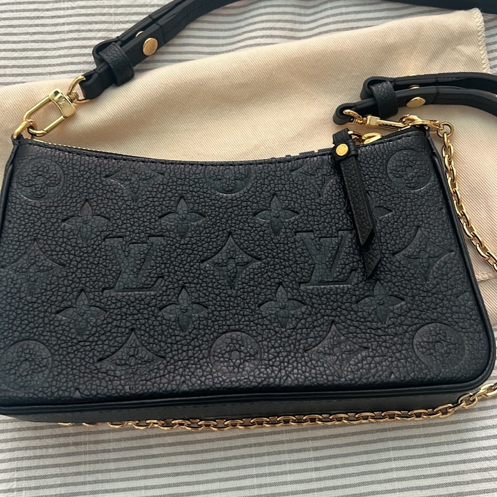 Louis Vuitton Easy Pouch On Strap - Black Monogram Empreinte Leather - Picture 7 of 11